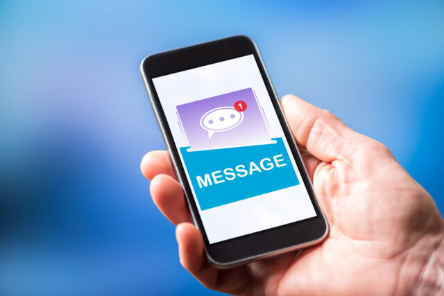 Message concept on a smartphone